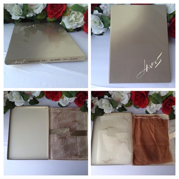 Hanes 1 pair VTG Nylon Thigh Hi Hosiery Stocking Bali Rose NWB - Picture 15 of 16